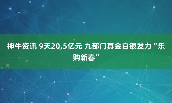 神牛资讯 9天20.5亿元 九部门真金白银发力“乐购新春”